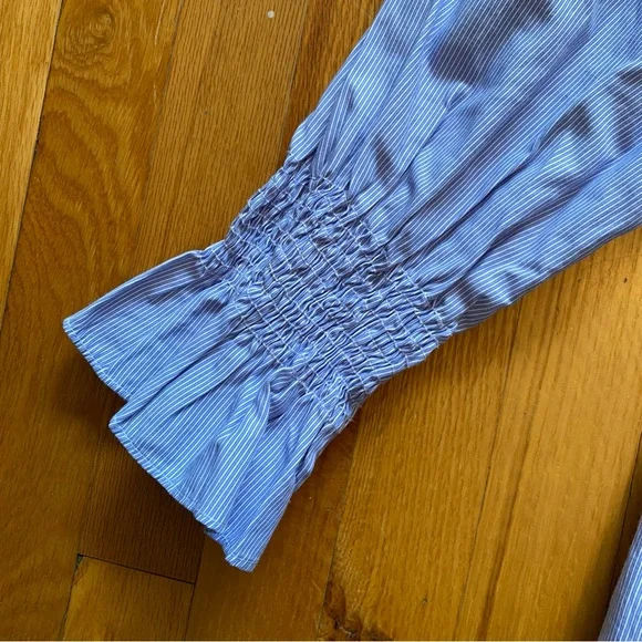 Primark Light Blue Ruffled Off-Shoulder Blouse - Picture 2 of 6